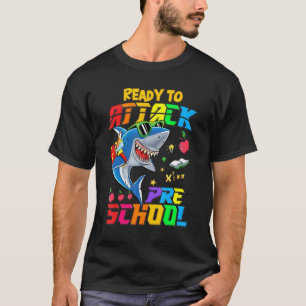 Camiseta Pronto Para Atacar Camarão Pré-Escolar Volta às Au