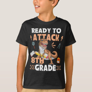 Camiseta Pronto Para Atacar O Dinossauro Roupa Do 8º Grau