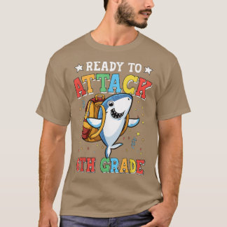 Camiseta Pronto Para Atacar O Tubarão 6 De Volta À Escola