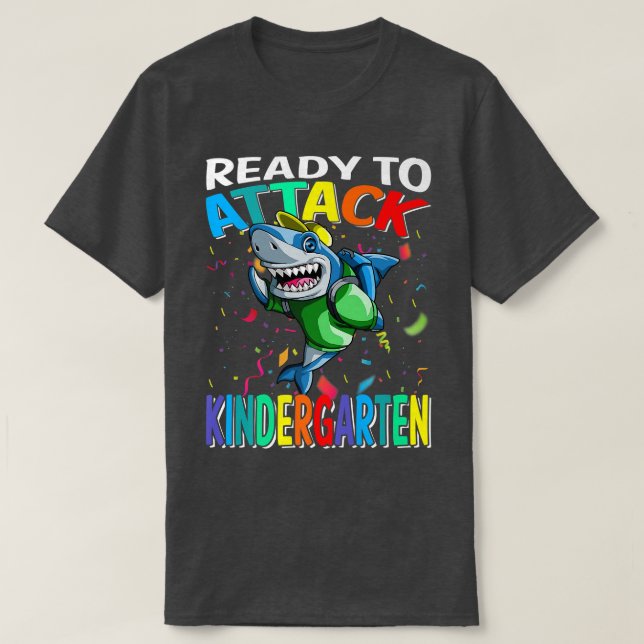 Camiseta Pronto Para Atacar O Tubarão Do Jardim De Infância (Frente do Design)