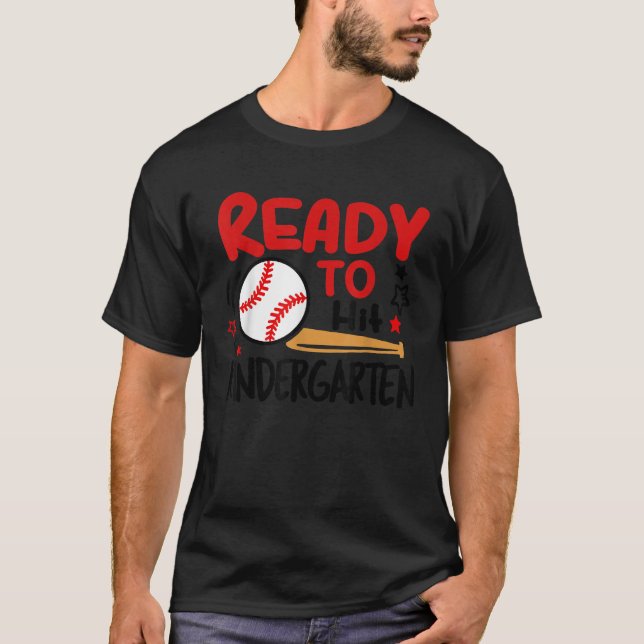 Camiseta Pronto Para Atingir A Pré-Escola De Baseball No Ja (Frente)