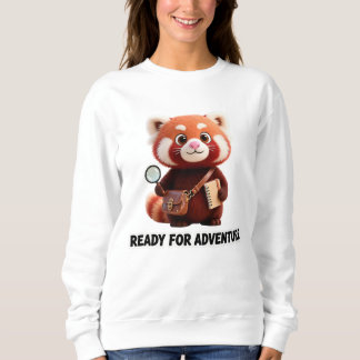 Camiseta Pronto Para Aventura Fofa Panda Vermelha Explorado