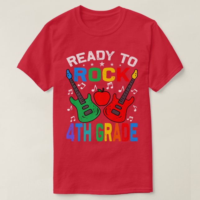 Camiseta Pronto Para Balançar O 4º Ano De Volta À Escola De (Frente do Design)