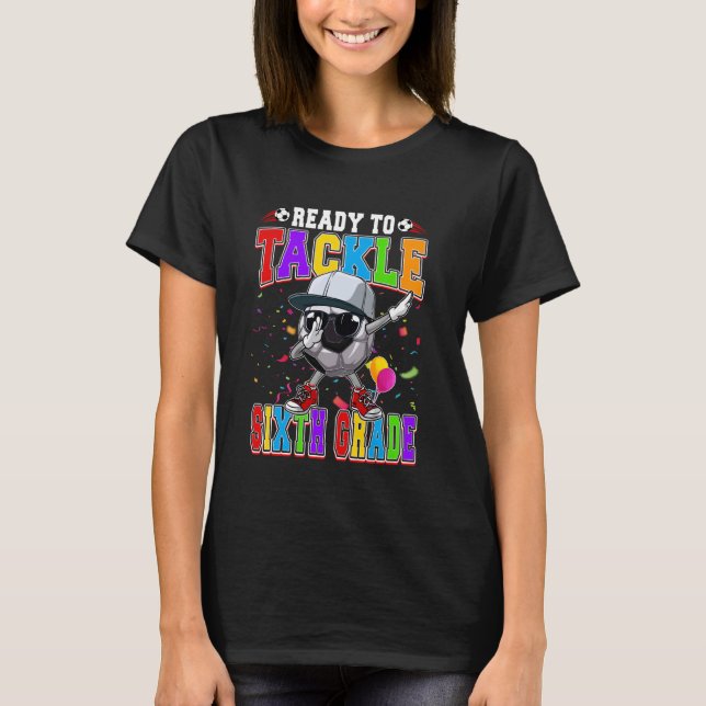 Camiseta Pronto Para Combater A Bola De Futebol 6 Grau (Frente)