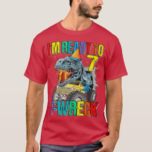 Camiseta Pronto Para Destruir 7 Dinossauros Monstros 7 Birt