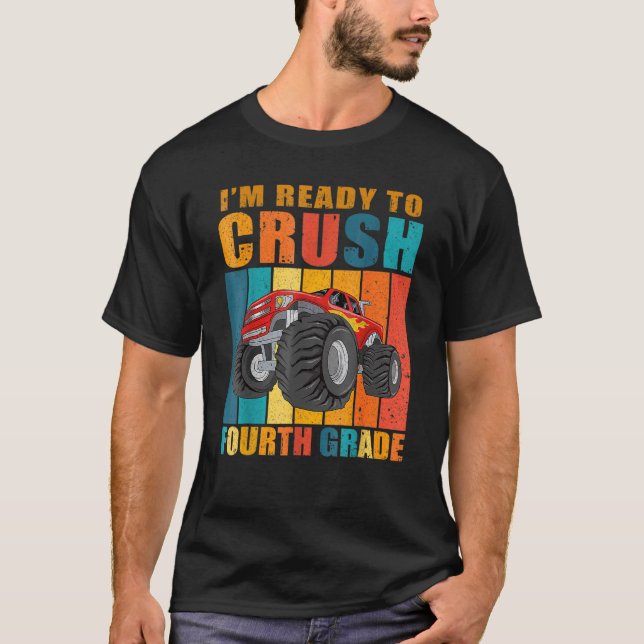 Camiseta Pronto Para Destruir O Caminhão Monstro De Quarto  (Frente)