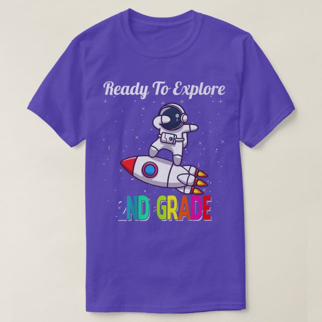 Camiseta Pronto para Eplorar o Astronauta B de Batimento em (Frente do Design)