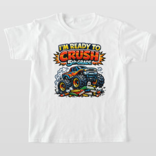 Camiseta Pronto para Esmagar Caminhão Monstro da 5ª Série