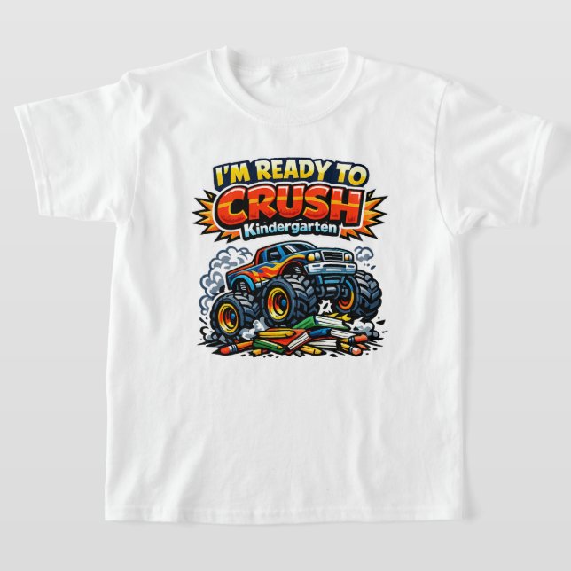 Camiseta Pronto para Esmagar Caminhão Monstro do Jardim de  (Postura )