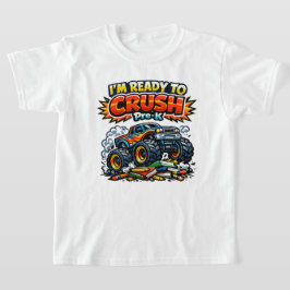 Camiseta Pronto para Esmagar Caminhão Monstro Pré-Escolar d