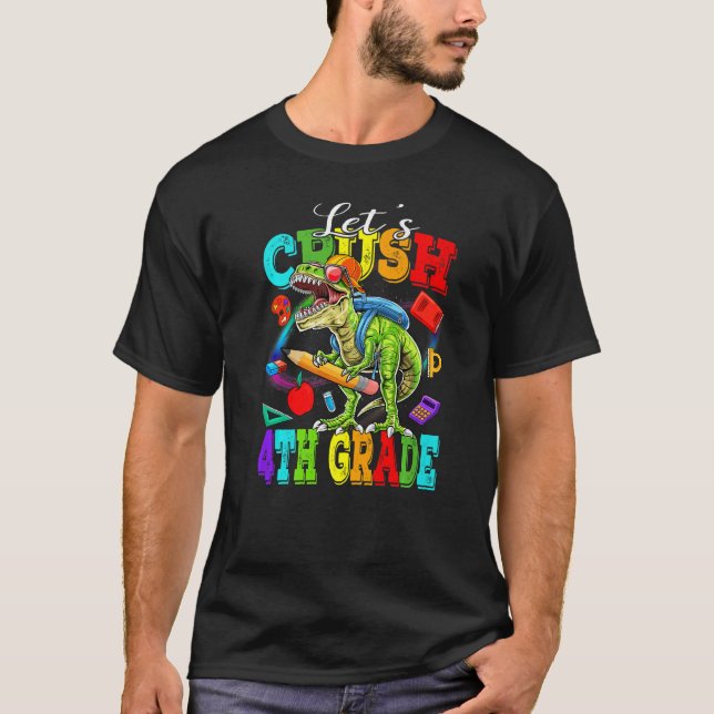 Camiseta Pronto Para Esmagar Dinossauro Da 4ª Série 2035 De (Frente)