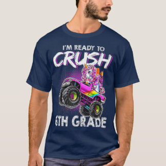 Camiseta Pronto para esmagar o 6 Cor-de-Rosa Grau de volta