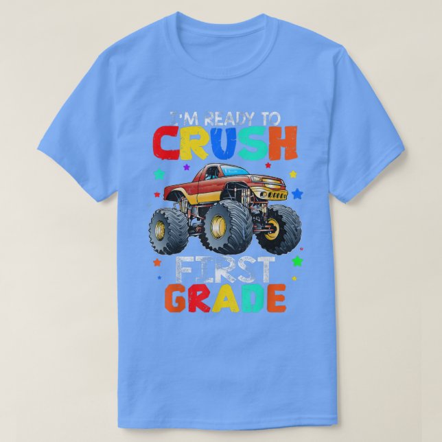 Camiseta Pronto Para Esmagar O Caminhão De Monstro De Prime (Frente do Design)