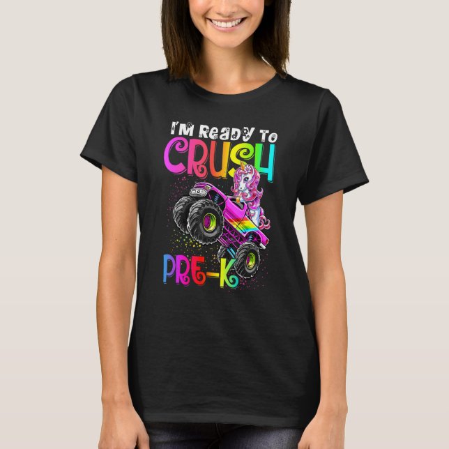 Camiseta Pronto Para Esmagar O Caminhão Do Monstro Do K Uni (Frente)