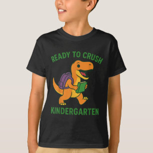 Camiseta Pronto Para Esmagar O Dinossauro Do Jardim De Infâ