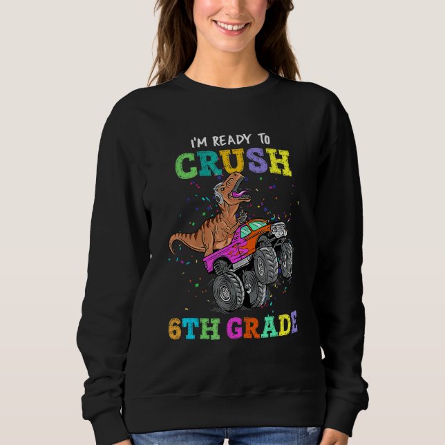 Camiseta Pronto Para Esmagar O Monstro Do Dinossauro De 6 G (Frente)