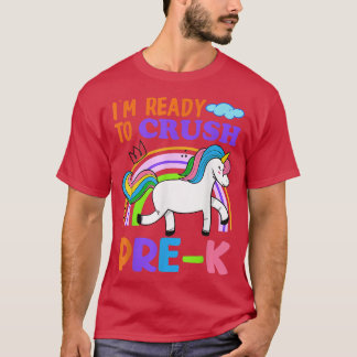 Camiseta Pronto para esmagar o PréK Unicorn de volta para o