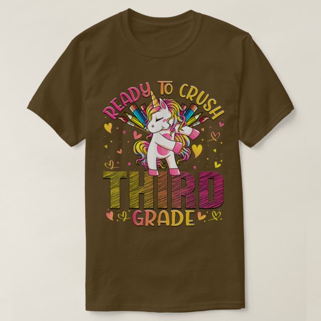 Camiseta Pronto Para Esmagar O Terceiro Grau De Volta À Uni (Frente do Design)