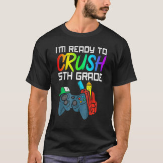 Camiseta Pronto Para Esmagar Os Gamers De Vídeo Do Grau 5 D