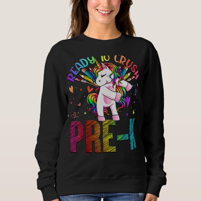 Camiseta Pronto Para Esmagar Pré K De Volta Para O Pré K Un (Frente)