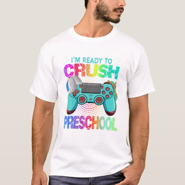Camiseta Pronto Para Esmagar Vídeo Da Pré-Escola (Frente)