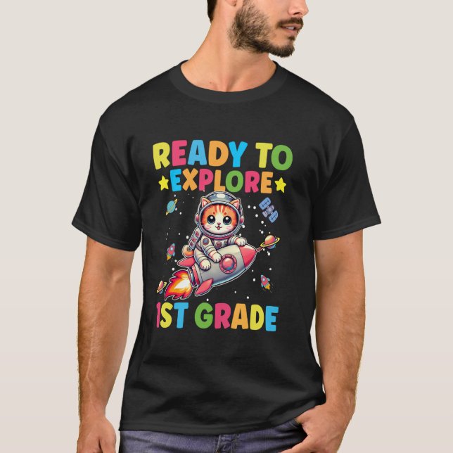 Camiseta Pronto Para Explorar 1º Ano Espaço Legal Volta às  (Frente)