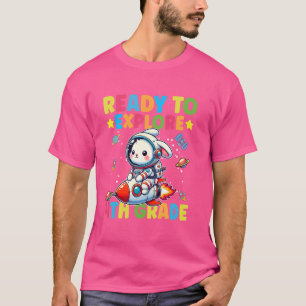 Camiseta Pronto Para Explorar 4ª Série Coelho Engraçado De