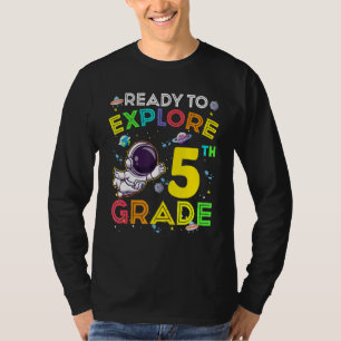 Camiseta Pronto Para Explorar 5º Ano Astronauta Fofo Menino