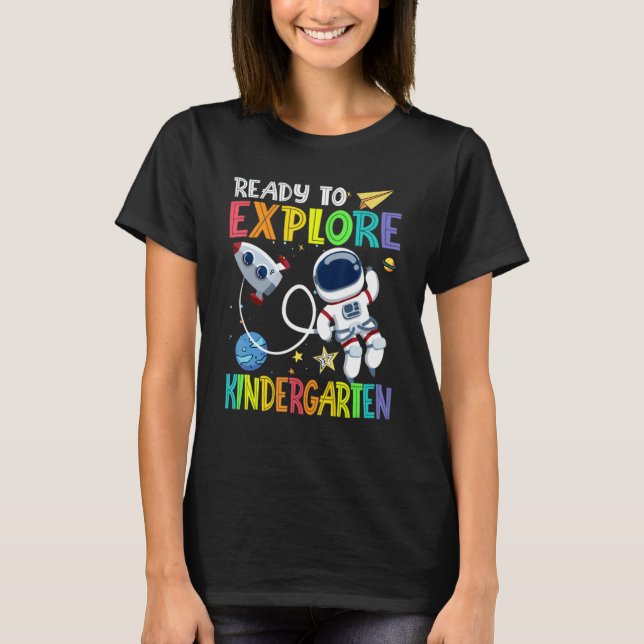 Camiseta Pronto Para Explorar Maternal Astronauta Costas (Frente)