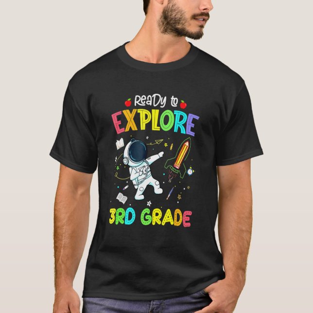 Camiseta Pronto para explorar o astronauta do 3º grau de vo (Frente)