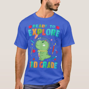Camiseta Pronto Para Explorar O Dinossauro Espacial Do 3º G