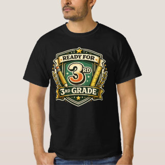 Camiseta Pronto para o 3º Ano Lápis Retro Volta às Aulas