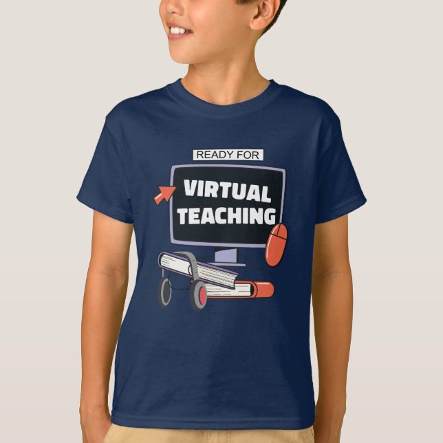 Camiseta Pronto para o ensino virtual (Frente)