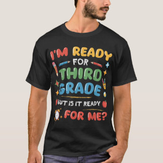 Camiseta Pronto Para O Terceiro Ano De Volta Para Crianças