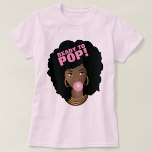 Camiseta Pronto para Pop (Chá de fraldas) Ping Pink Bubble