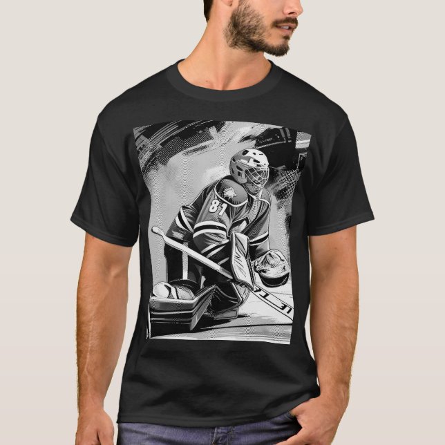 Camiseta Pronto Para Qualquer Coisa - Goleiro de Hóquei no  (Frente)
