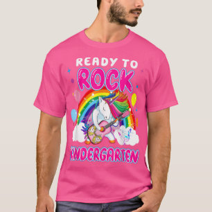 Camiseta Pronto para Rock Kindergarten Funny Unicorn De Vol