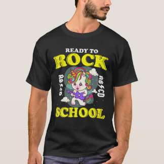 Camiseta Pronto Para Rock School, Corajoso Unicórnio De Vol