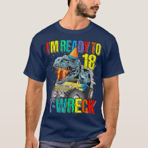 Camiseta Pronto Para T-Wreck 18 Caminhão Monstro Do Dinossa