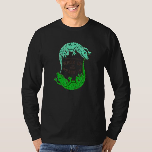 Camiseta Pronto para uma Briga de Jacarés (Frente)
