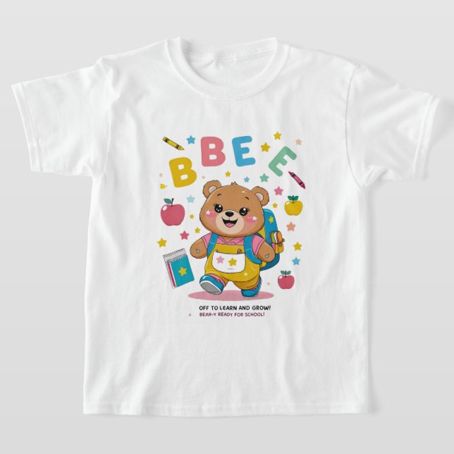 Camiseta Prontos para a escola - Jardim de Infância Bonito (Postura )