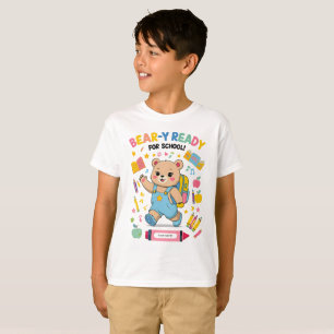 Camiseta Prontos para a escola - Jardim de Infância Bonito