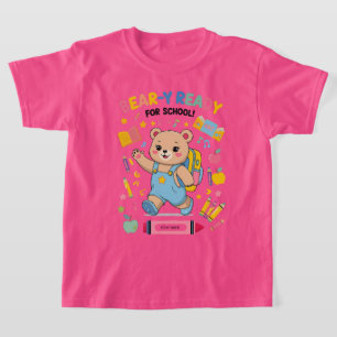 Camiseta Prontos para a escola - Jardim de Infância Bonito