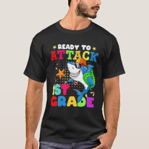 Camiseta Prontos Para Atacar O Tubarão Engraçado De 1 Rua D