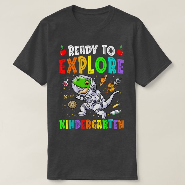 Camiseta Prontos para o Astronauta do Jardim Infantil T Re  (Frente do Design)