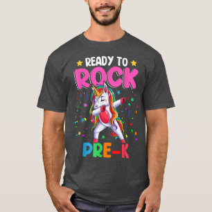 Camiseta Prontos Para Reavivar O Pré-K A Dabbing Unicorn De