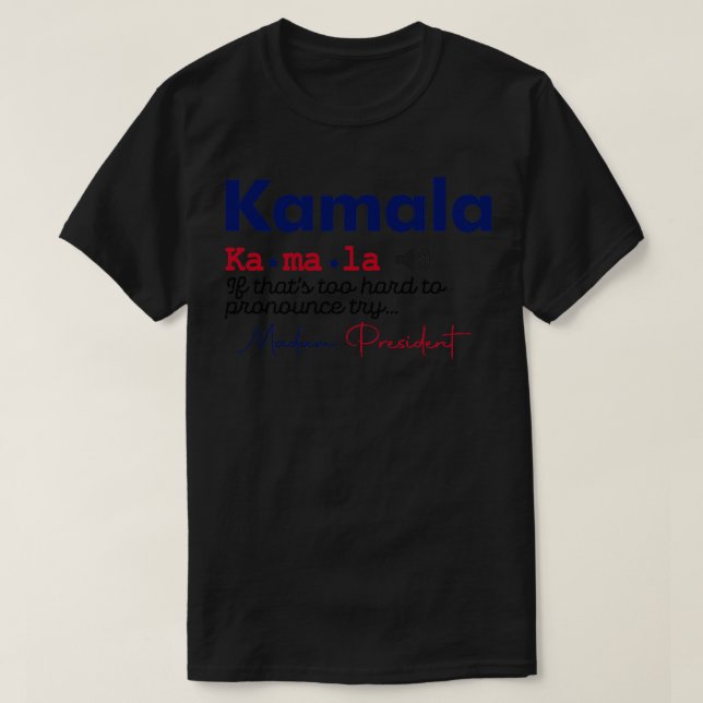 Camiseta Pronúncia Dicionária Kamala (Frente do Design)
