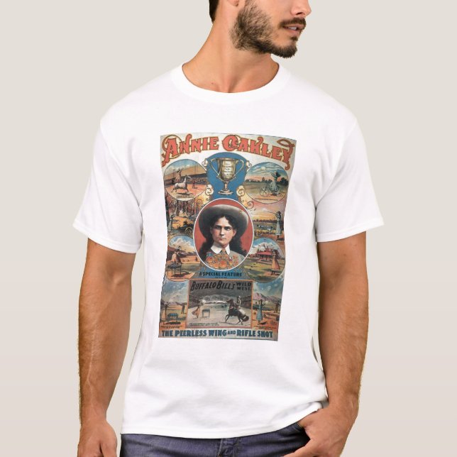 Camiseta Propaganda de poster Annie Oakley que caracteriza (Frente)