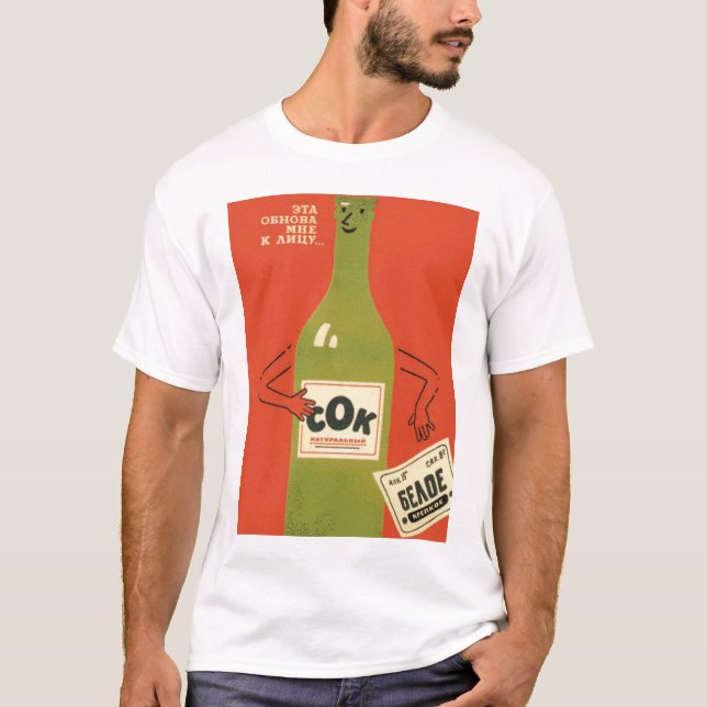 Camiseta Propaganda do Anti-Álcool do russo (Frente)