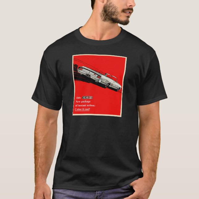 Camiseta Propaganda do vintage de Oldsmobile 442 (Frente)